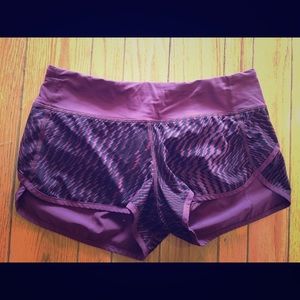 Lululemon speed shorts in purple and black